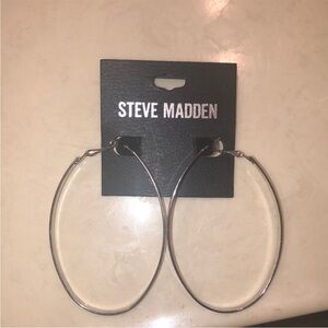 Steve Madden Silver Hoop Earrings‎
